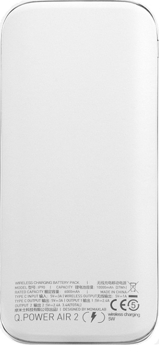 Momax Q.Power Air 2 Wireless, 10000mah, с беспроводной зарядкой
