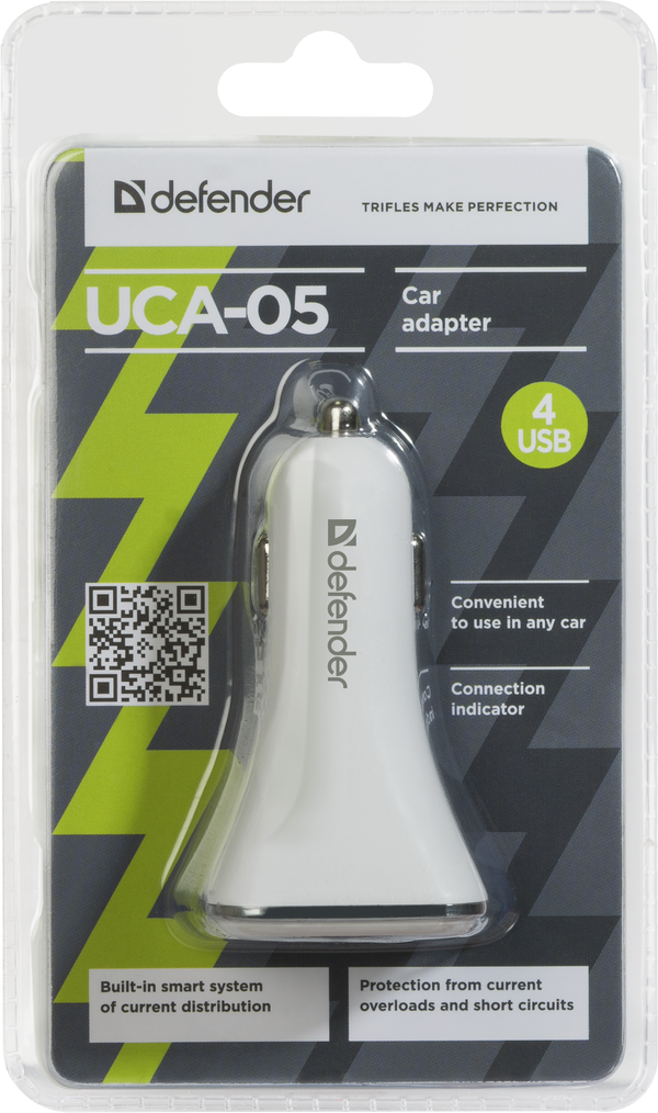 Defender Автомобильное зарядное устройство UCA-05 4USB, 8A