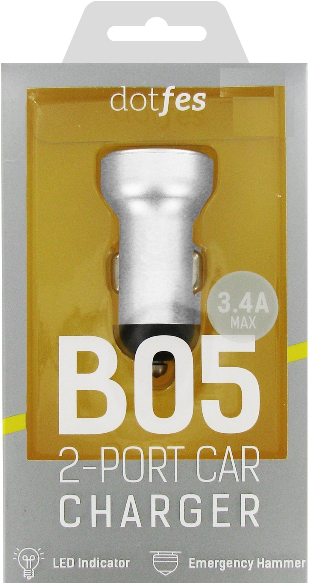 Dotfes Автомобильное зарядное устройство B05 2USB, 3.4A