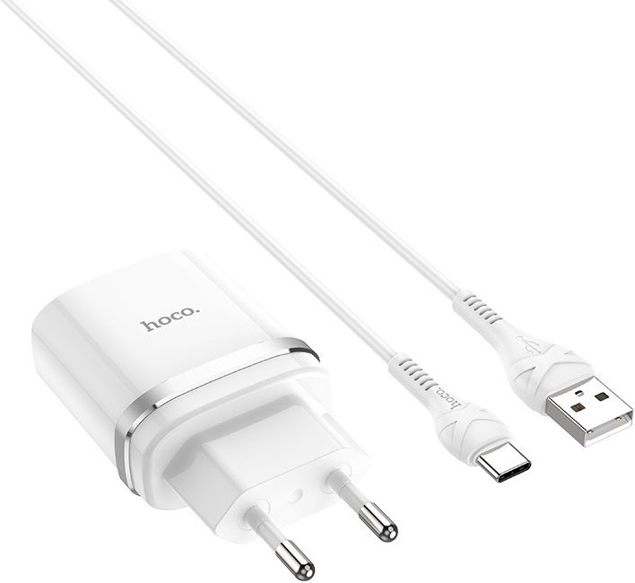 Hoco Сетевое зарядное устройство C12Q Smart QC3 USB + кабель USB Type-C, 3A