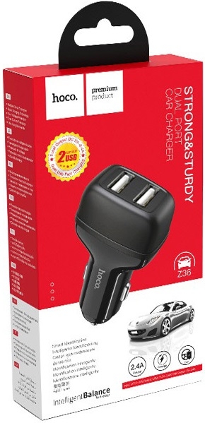 Hoco Автомобильное зарядное устройство Z36 Leader 2USB, 2.4А
