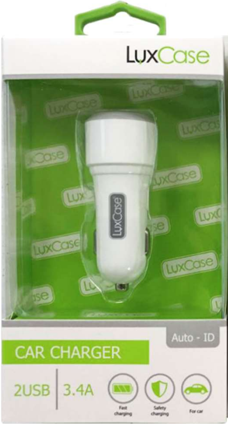 LuxCase Автомобильное зарядное устройство 2USB, 3.4A