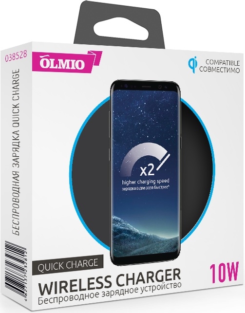 OLMIO Беспроводное зарядное устройство 10W Quick Charge