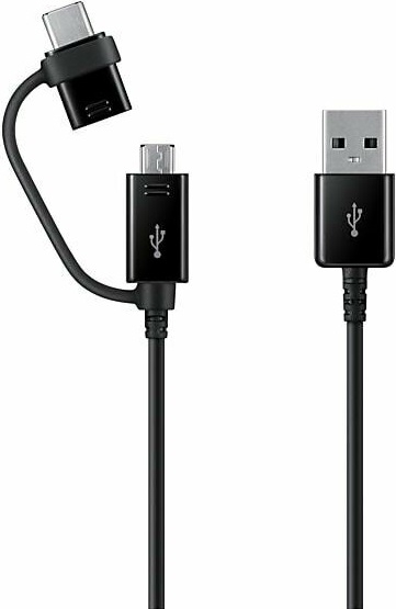 Samsung Автомобильное зарядное устройство EP-L1100 2USB + кабель USB Type-C/ microUSB, 15W