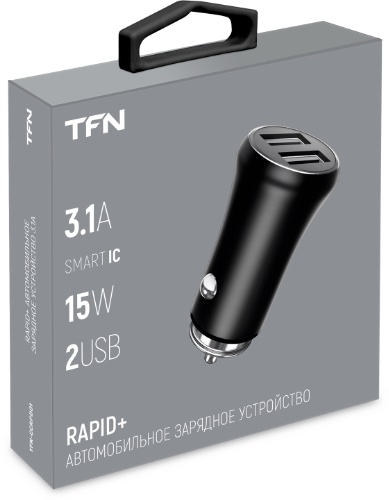 TFN Автомобильное зарядное устройство Rapid+ 2USB, 15W