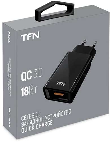 TFN Сетевое зарядное устройство QC3.0 USB, 18W