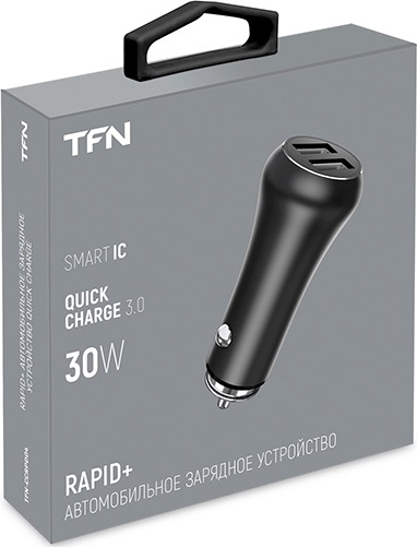 TFN Автомобильное зарядное устройство 2USB QC, 30W