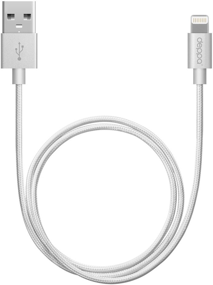 Deppa Кабель Alum USB - 8pin для Apple, 1.2м, MFI