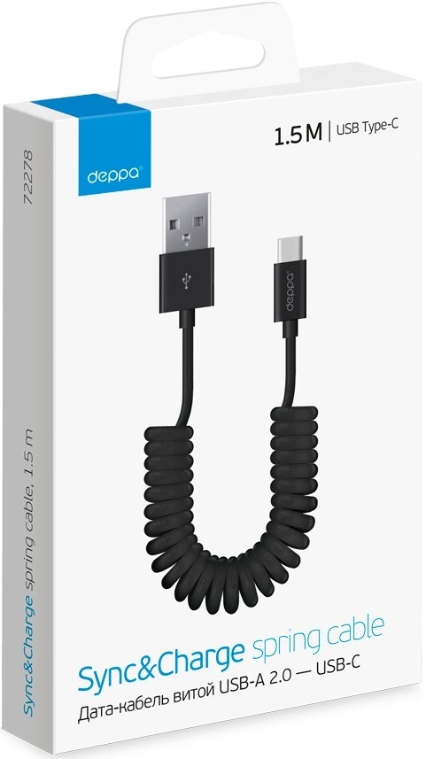 Deppa Кабель витой USB - USB Type-C, 2A