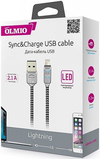 OLMIO Кабель LED USB-8pin, 2.1A