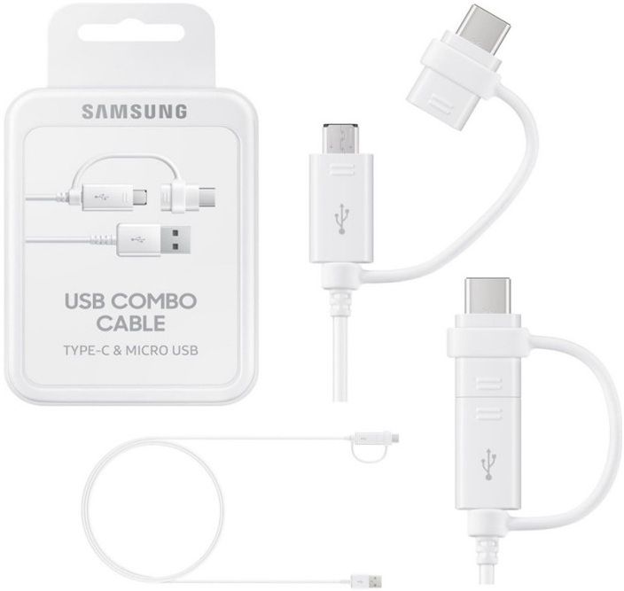 

Кабель USB-microUSB+Type-C (white)