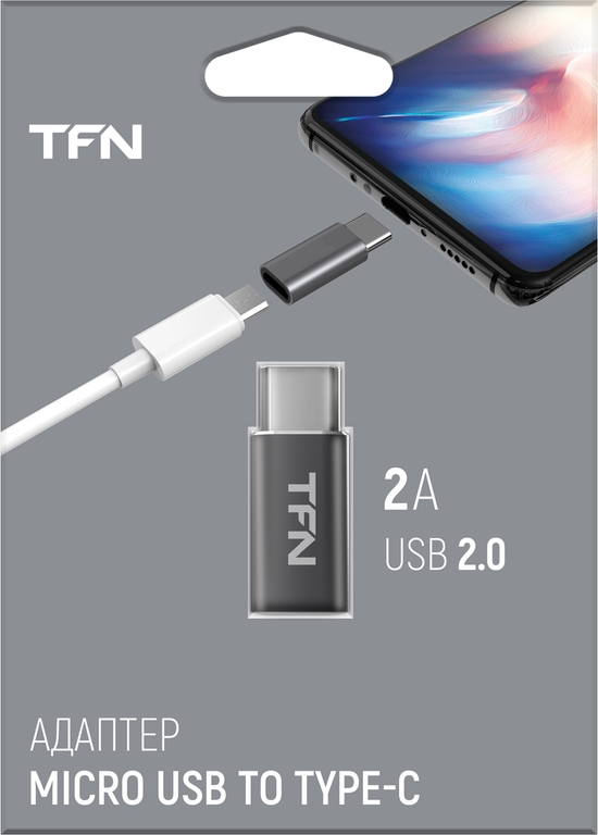 TFN Адаптер microUSB - USB Type-C, 2A