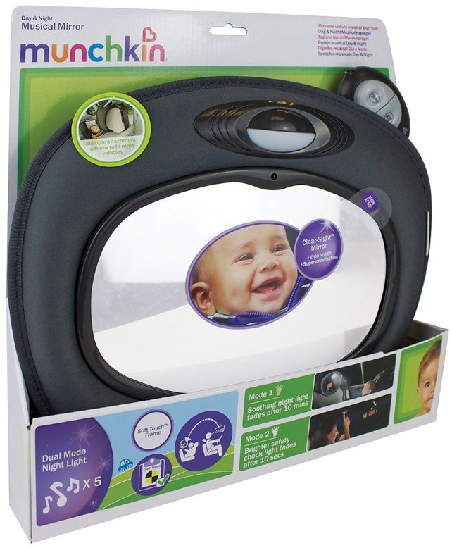 Munchkin Музыкальное зеркало контроля за ребёнком в автомобиле "День-Ночь"