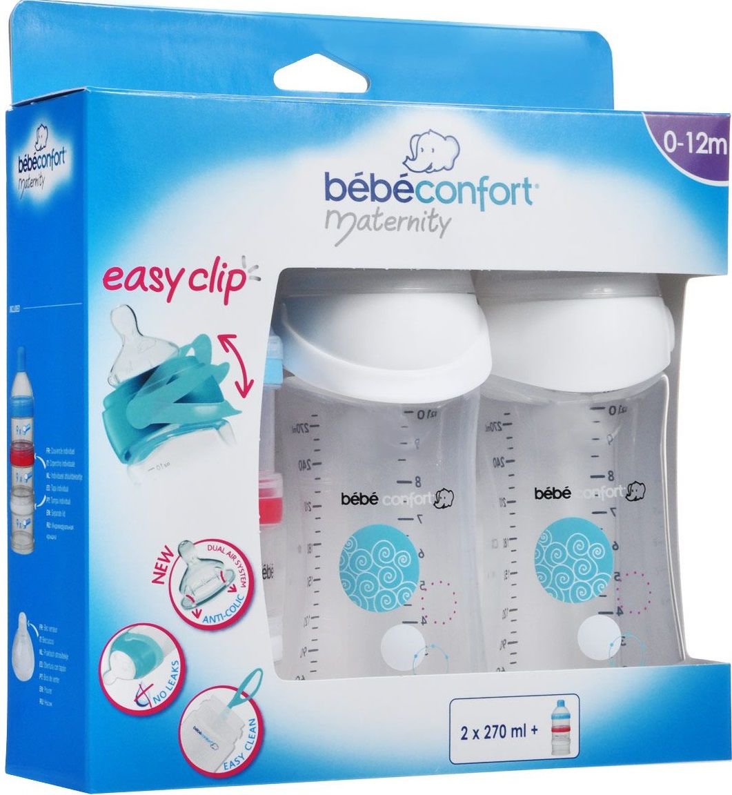 Bebe Confort Набор Easy Clip (2 бутылочки 270 мл + дозатор)