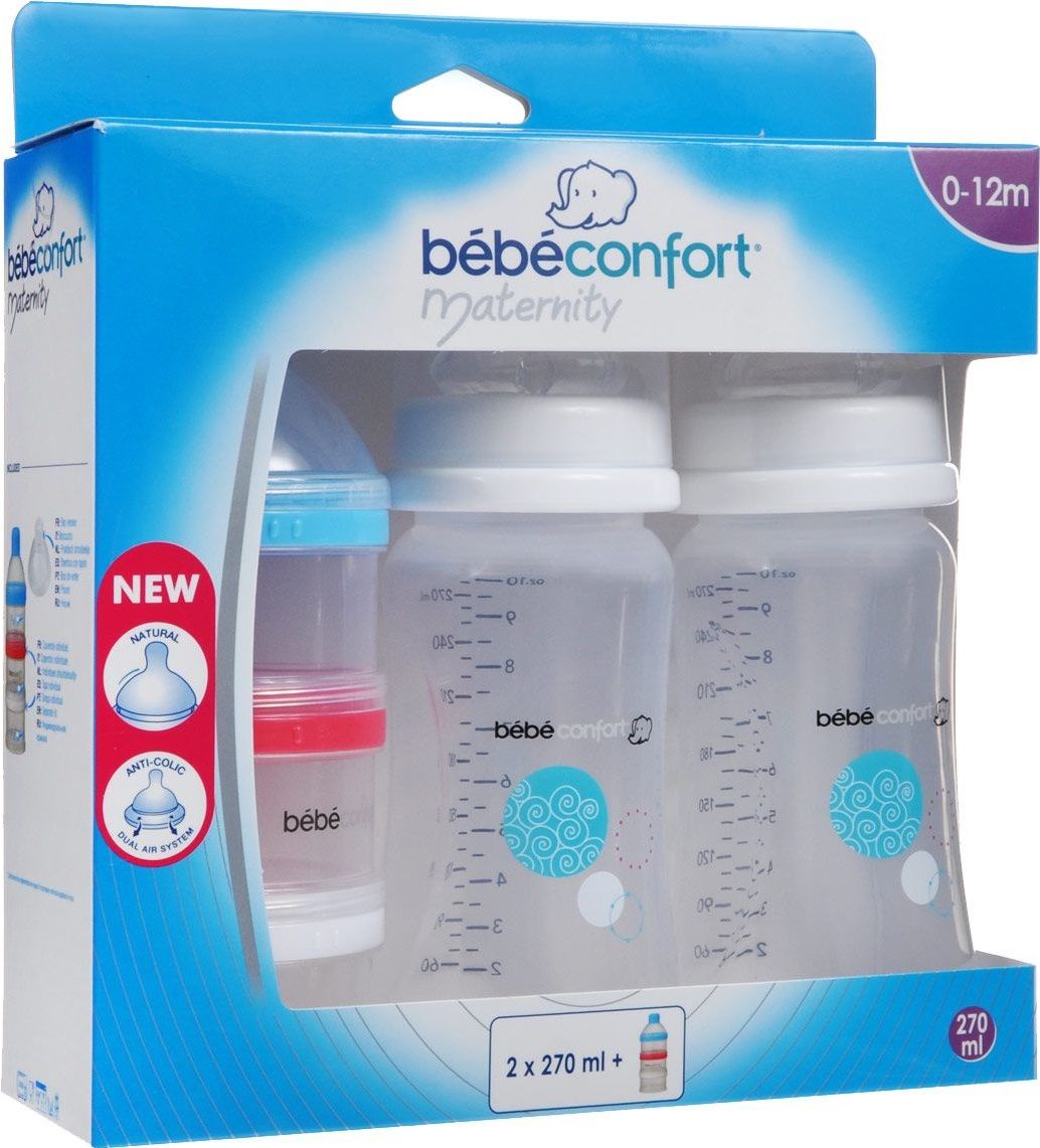 Bebe Confort Набор Maternity (2 бутылочки 270 мл + дозатор)