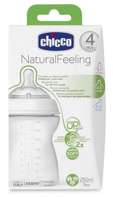 Chicco Бутылочка для кормления Natural Feeling "Step Up New", 4 m+