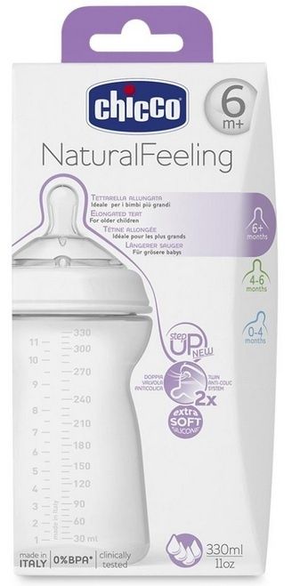 Chicco Бутылочка для кормления Natural Feeling "Step Up New", 6 m+