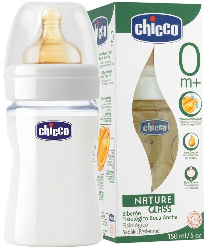 Chicco Бутылочка для кормления Nature Glass 150 мл.
