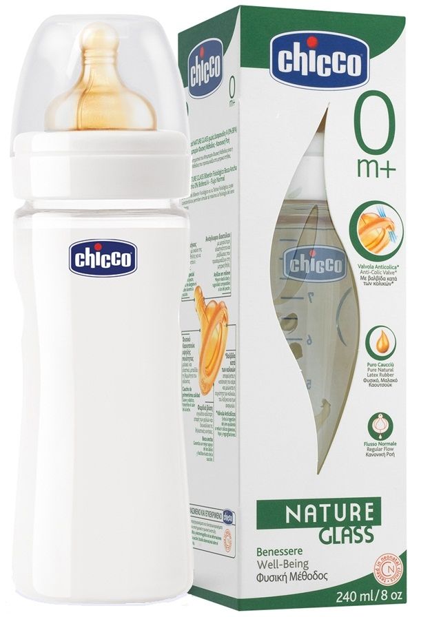 Chicco Бутылочка для кормления Nature Glass 240 мл.