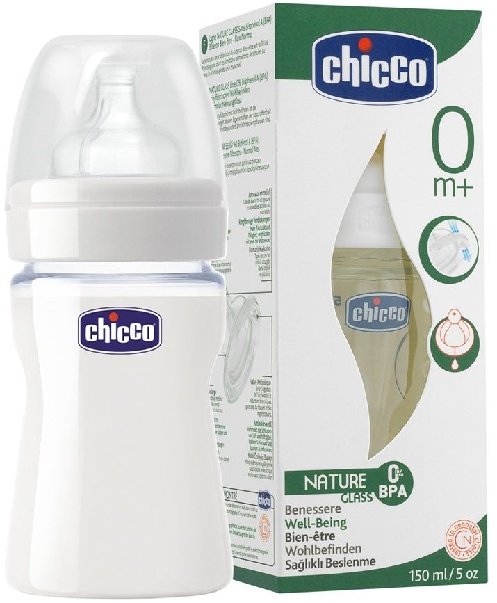 Chicco Бутылочка для кормления Nature Glass 150 мл.