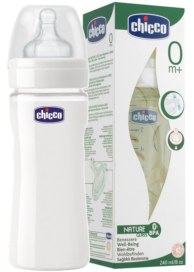 Chicco Бутылочка для кормления Nature Glass 240 мл.