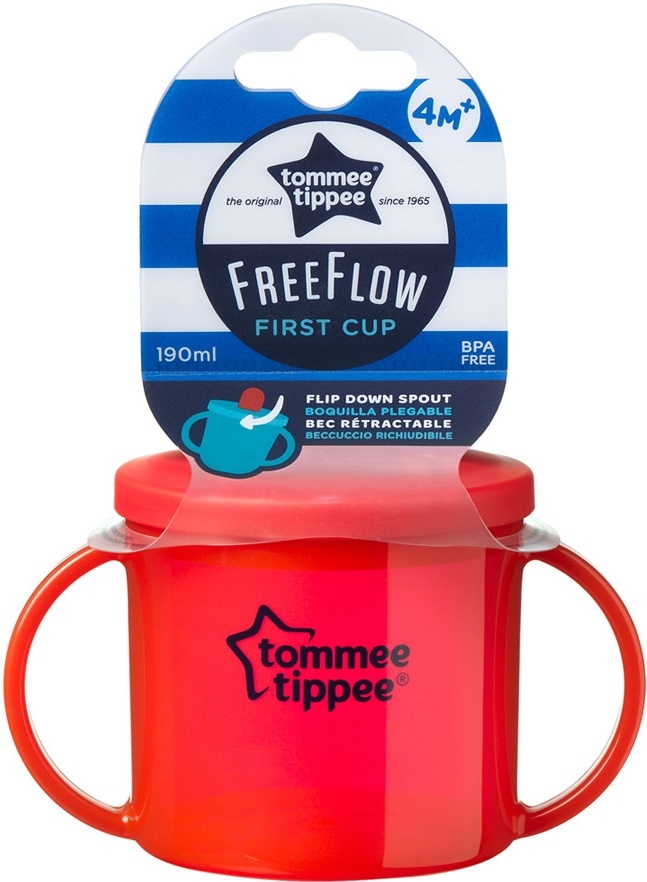 Tommee Tippee Поильник-непроливайка "First Free Flow", 190 мл