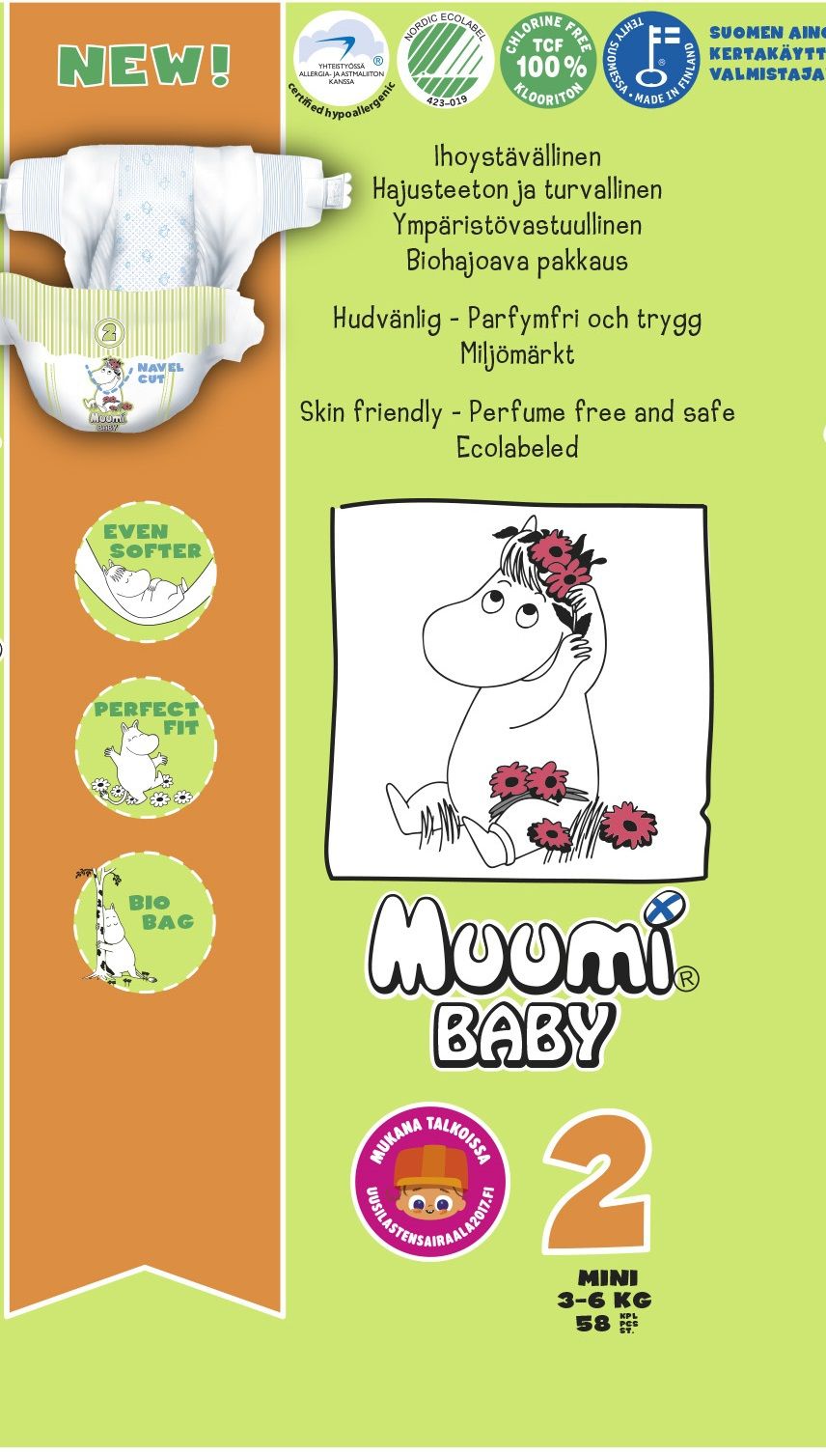 Muumi Подгузники, Baby Mini (Бейби Мини) 3-6 кг