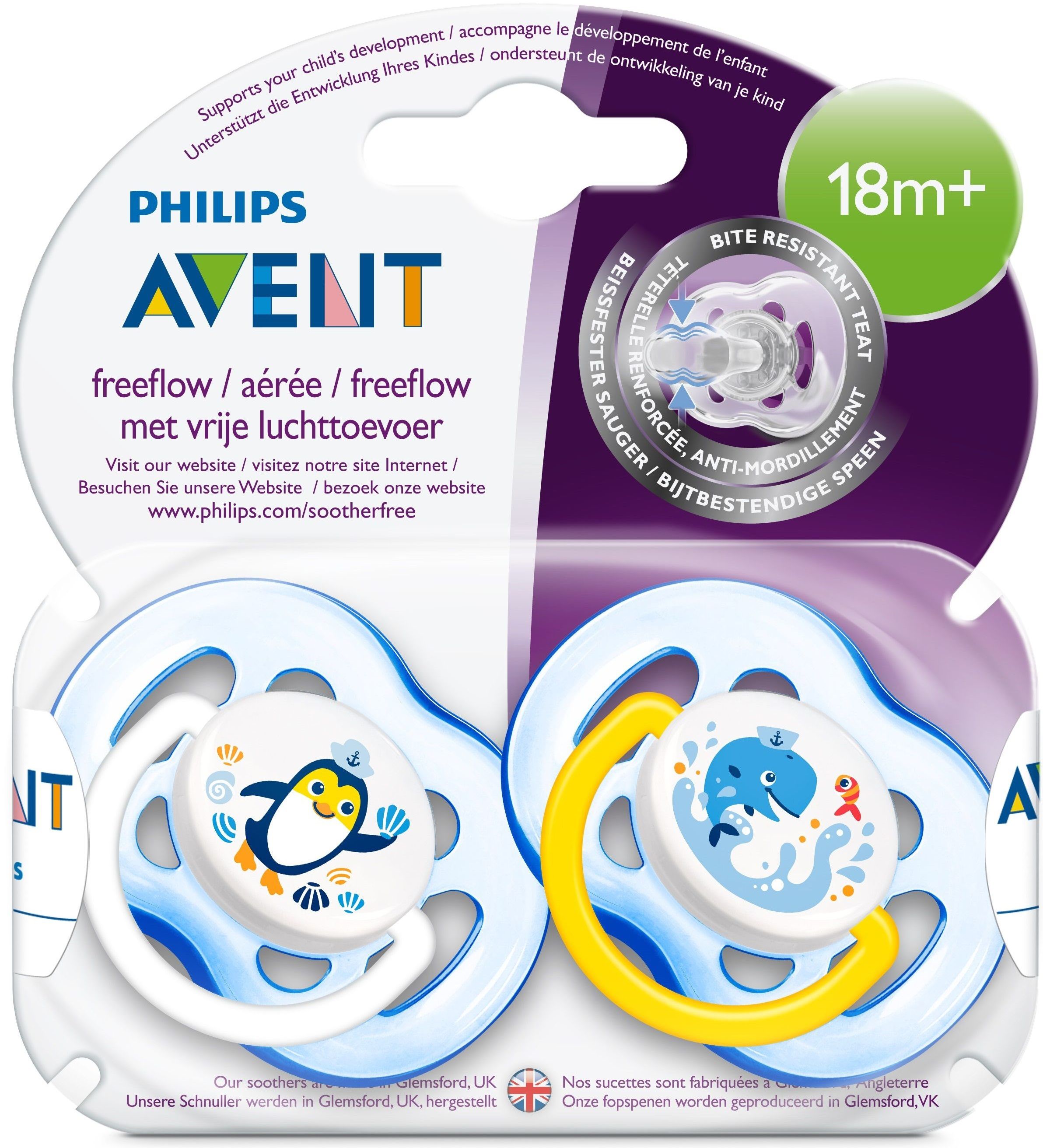 Philips Avent Пустышки Freeflow, 18 мес.+