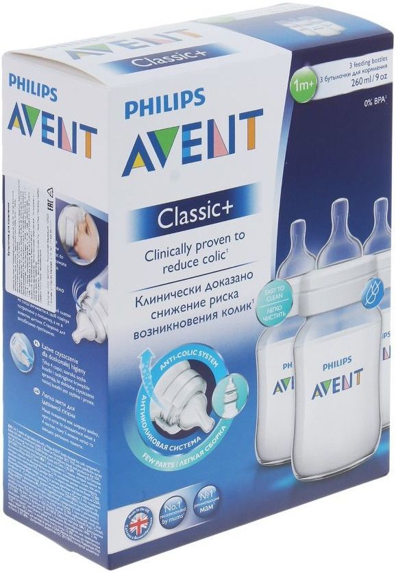 Philips Avent Набор бутылочек Classic+, 260 мл.