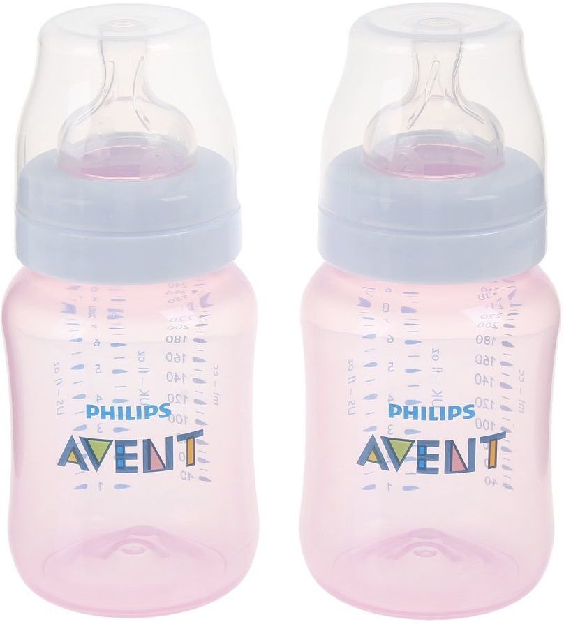 

Бутылочки, поильники, пустышки для малышей Philips Avent, Бутылочки Classic+, 260 мл. (розовый)