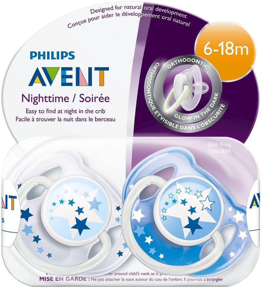 Philips Avent Пустышка "Ночная" (6-18 мес.)