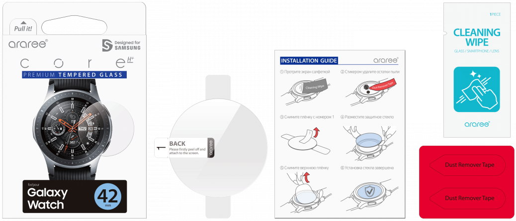 Samsung Защитное стекло Araree для Galaxy Watch (42мм)/Gear Sport