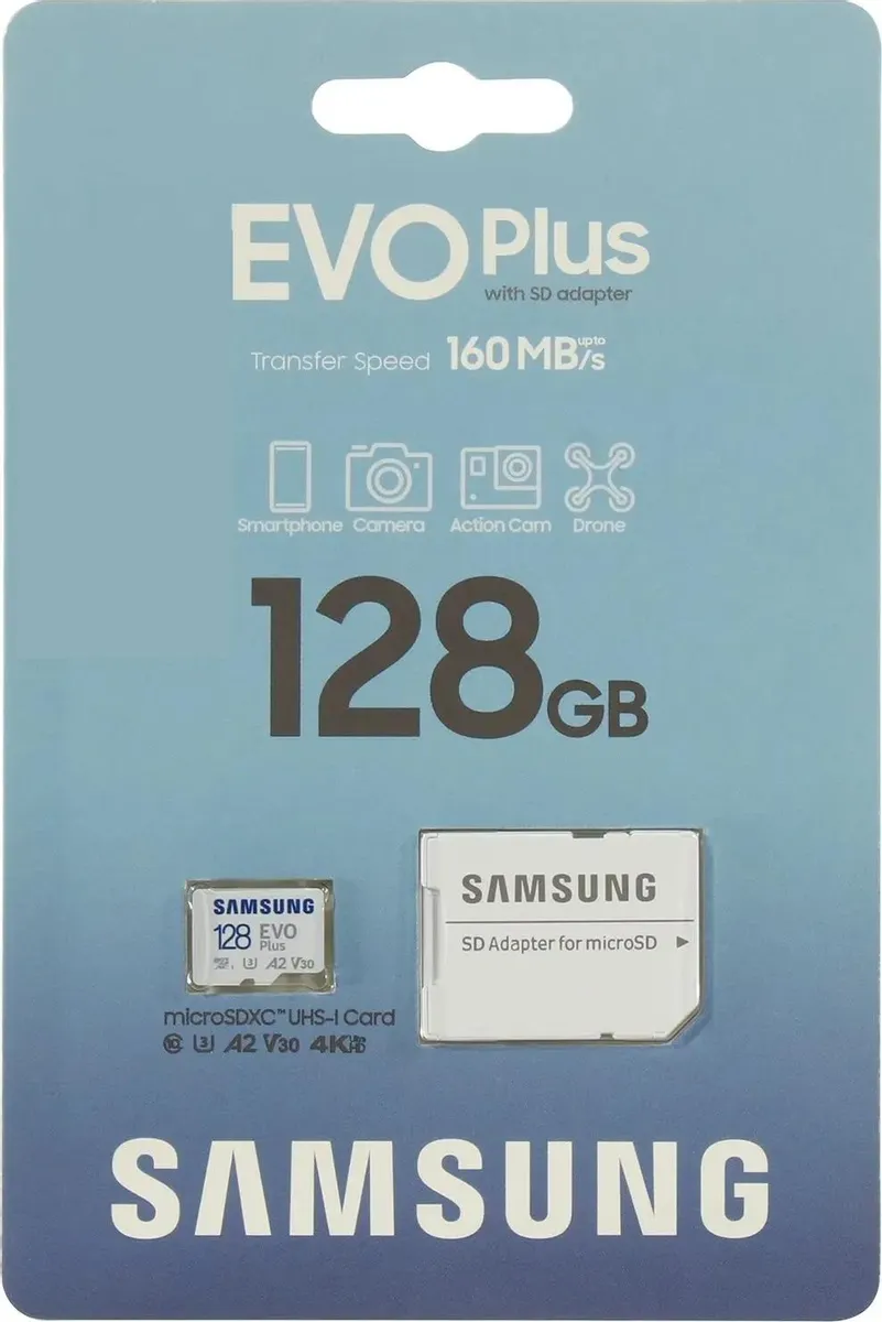 Samsung microSDXC 128GB EVO PLUS U3, V30, A2 MB-MC128SA/EU