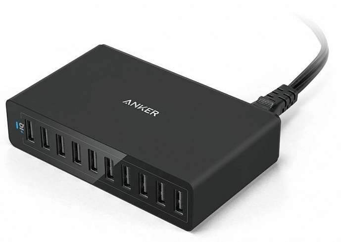 Anker USB-концентратор 10-портовый для зарядки PowerPort 10 60Вт