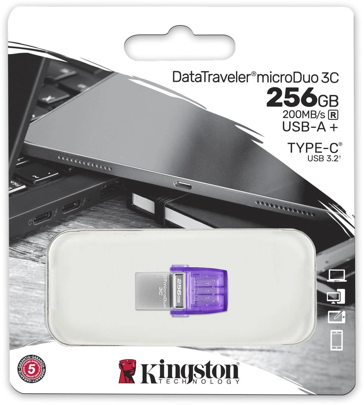 Kingston 256Gb DataTraveler microDuo 3C DTDUO3CG3/256GB USB3.0