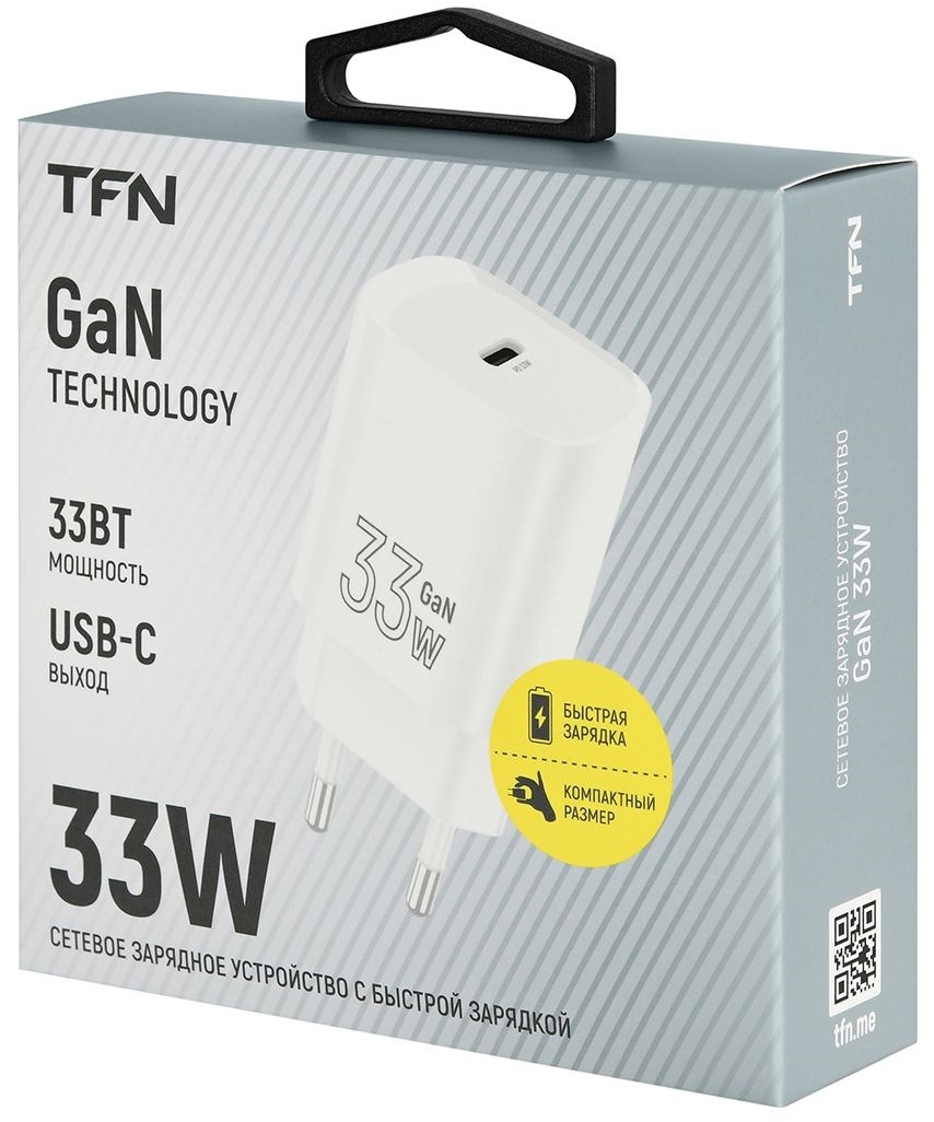TFN Сетевое зарядное устройство GAN Type-C, 3A, 33W