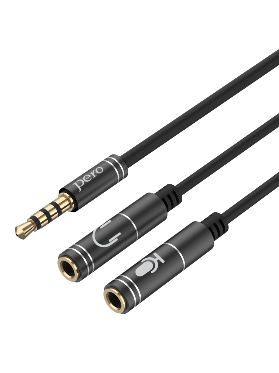 PERO Аудио разветвитель AD08 PREMIUM AUX SPLITTER, mic&speaker