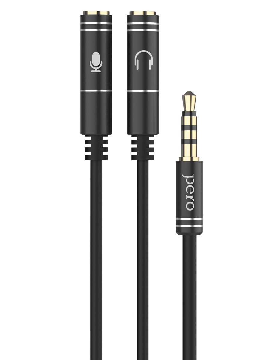PERO Аудио разветвитель AD08 PREMIUM AUX SPLITTER, mic&speaker