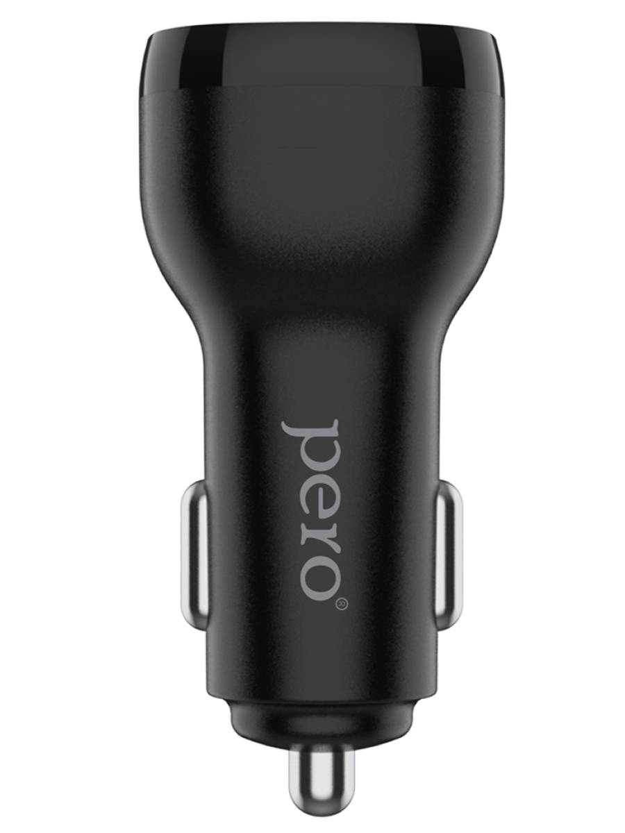 PERO Автомобильное зарядное устройство AC05 USB-A QC3.0 + USB-C PD, 38W