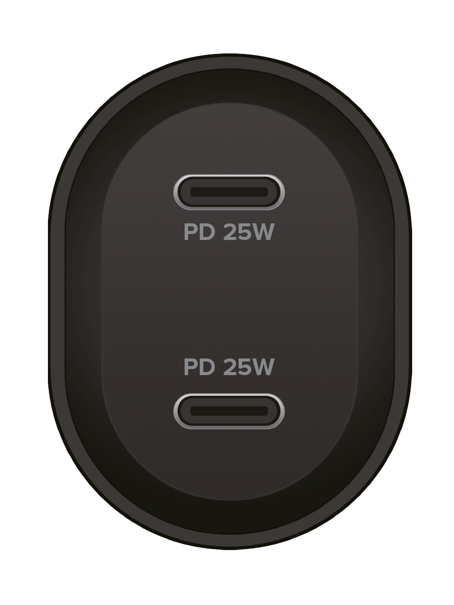 PERO Автомобильное зарядное устройство AC06 USB-C PD + USB-C PD, 50W