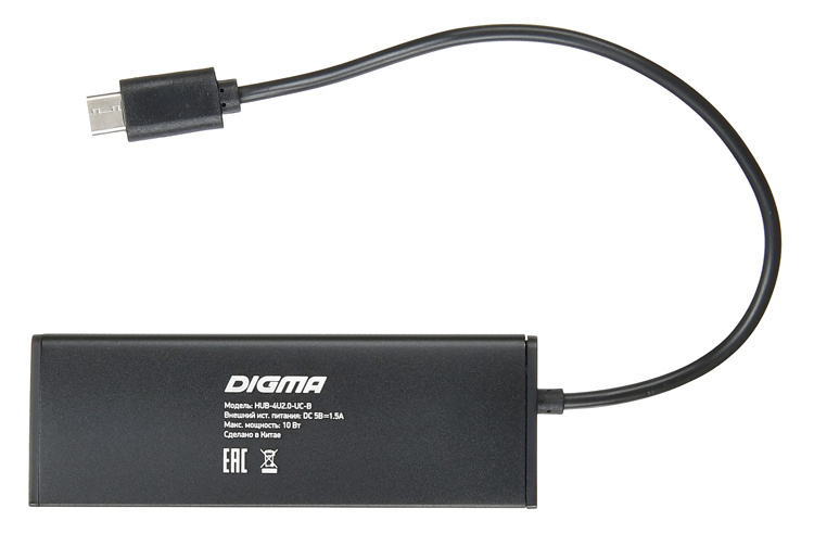 Digma Разветвитель USB-C HUB-4U2.0-UC-B