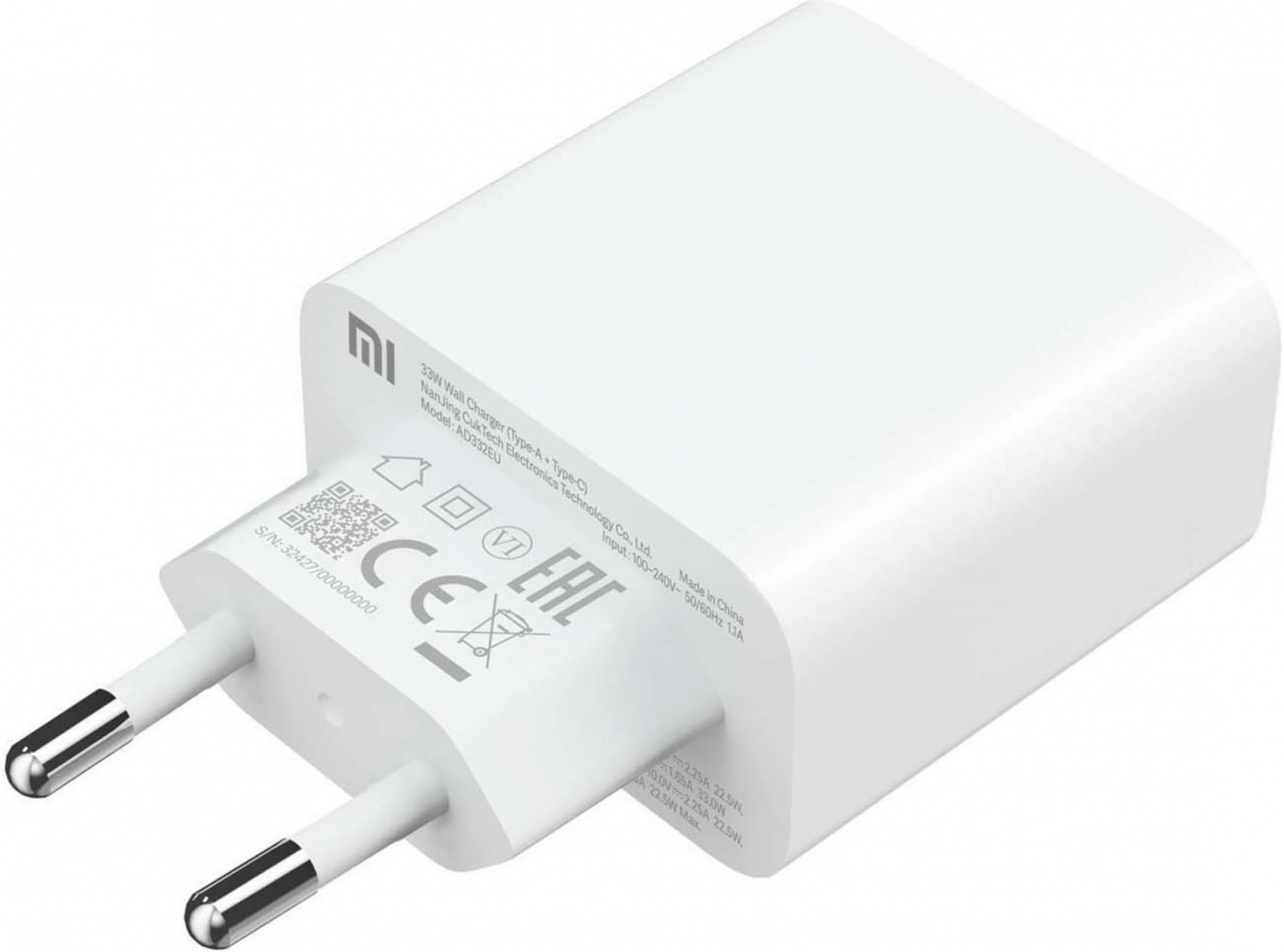 Xiaomi Сетевое зарядное устройство Mi 33w Wall Charger, 3A (PD) Type-C + USB