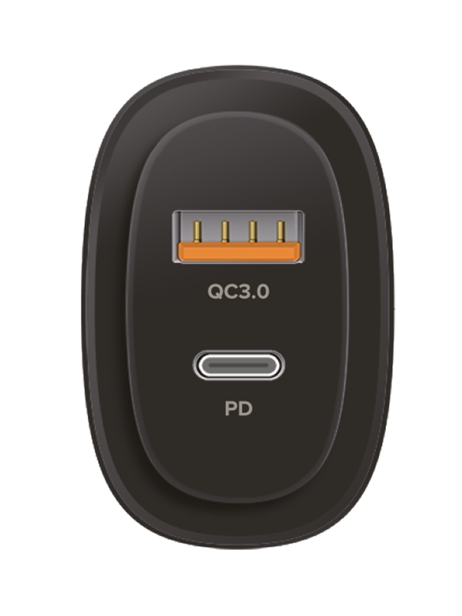 PERO Сетевое зарядное устройство TC11, USB-A QC3.0 + USB-C PD, 45W