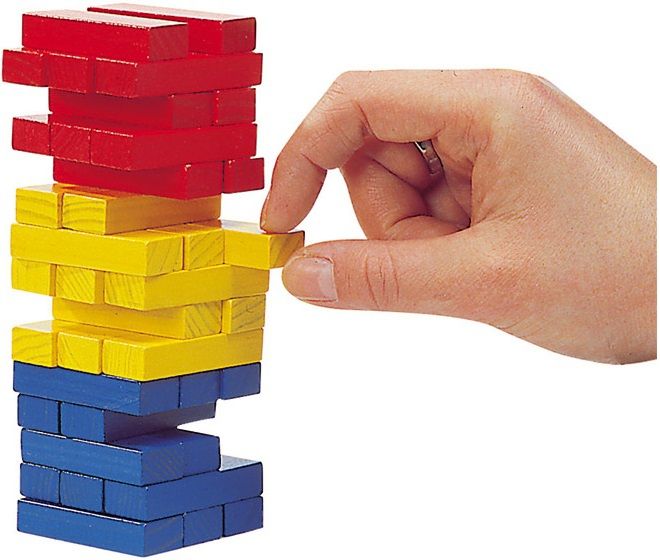 Нескучные игры "Башня цветная с кубиком"