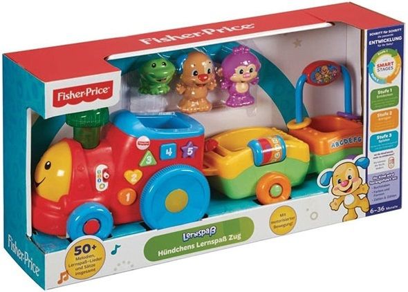 Mattel Развивающая игрушка Fisher Price "Паровозик ученого щенка" с технологией Smart Stages