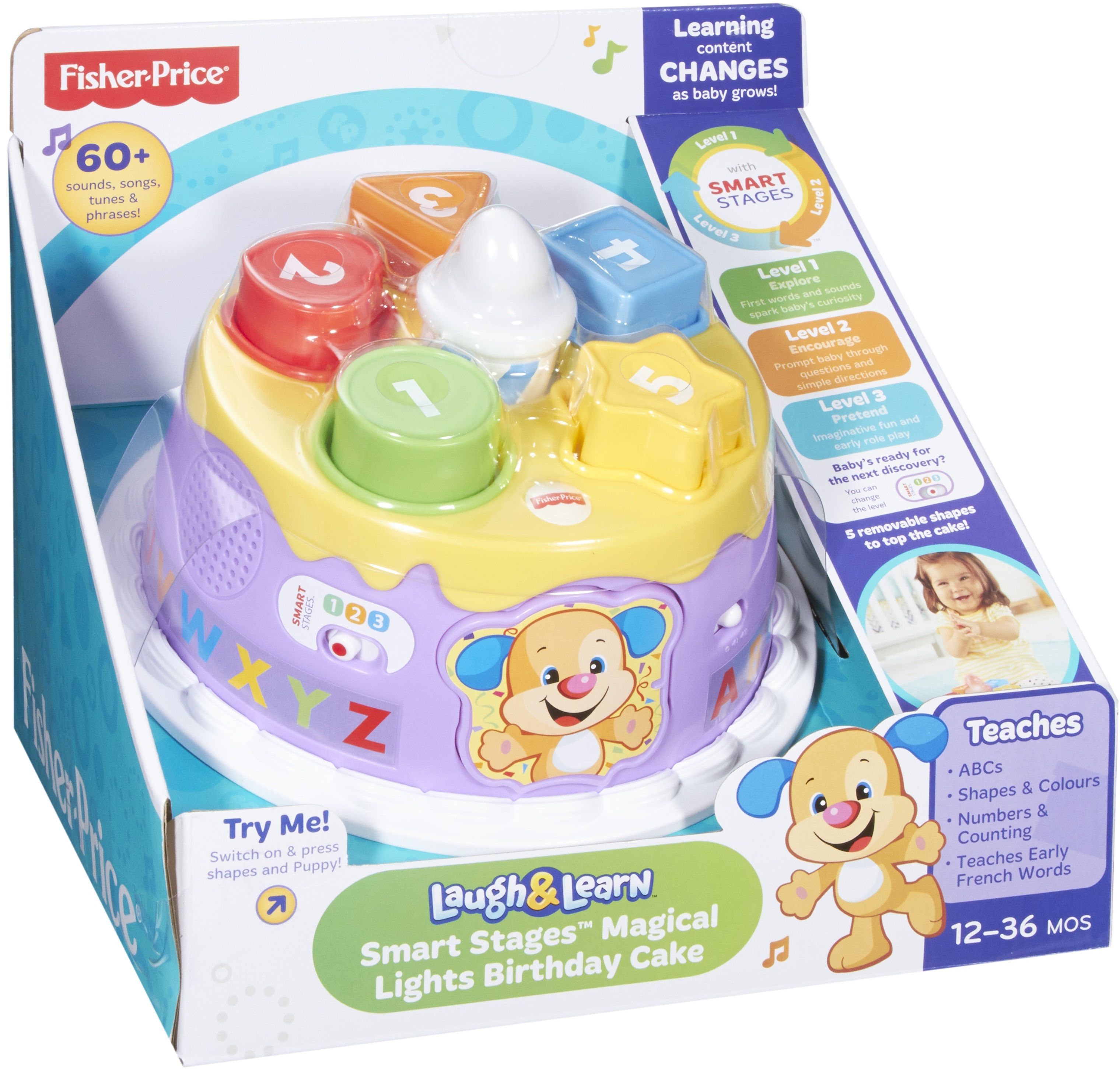 Mattel Сортер Fisher Price "Торт с волшебными огоньками" с технологией Smart Stages