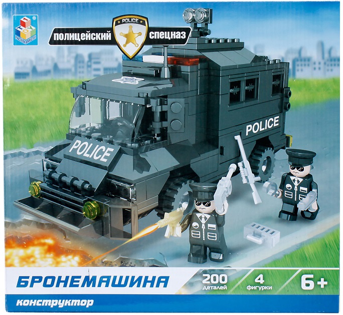 1 TOY Конструктор "Полицейский спецназ. Бронемашина"  200 деталей