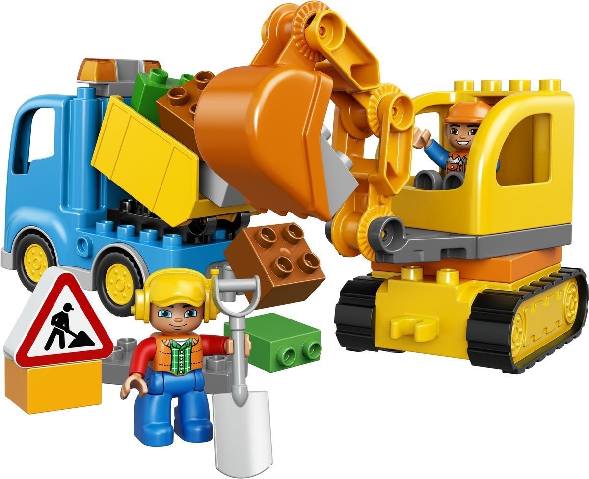 Lego Конструктор Duplo "Грузовик и гусеничный экскаватор" 28 деталей