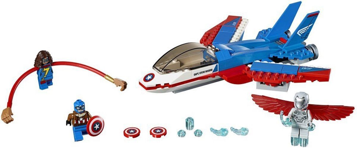 Lego Конструктор Super Heroes "Воздушная погоня Капитана Америка" 160 деталей