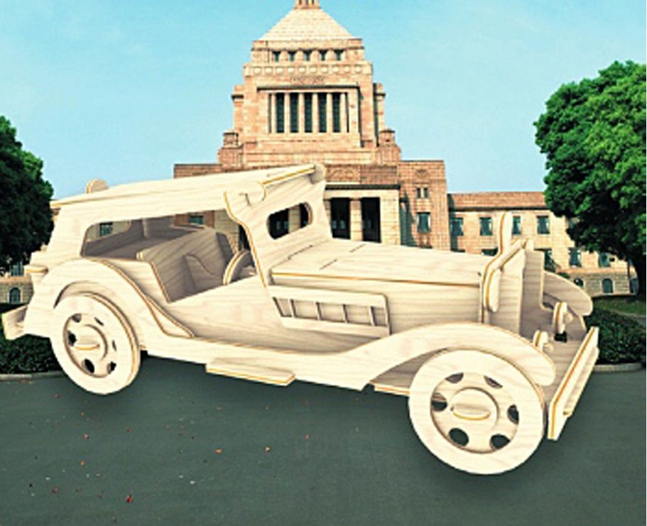 Мир деревянной игрушки Сборная модель "Автомобиль MG TS"